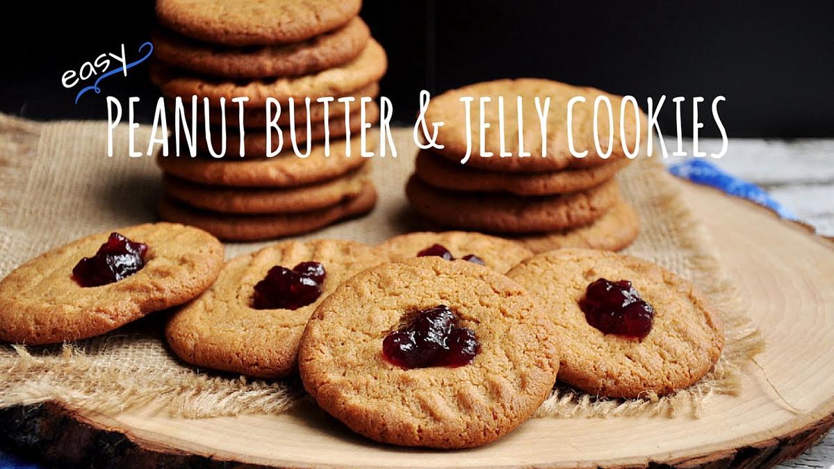 'Video thumbnail for Easy Peanut Butter and Jelly Cookies'