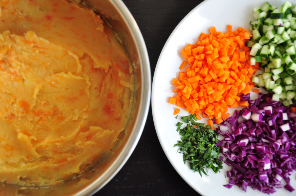 veggie-loaded mashed potato salad Ingredients