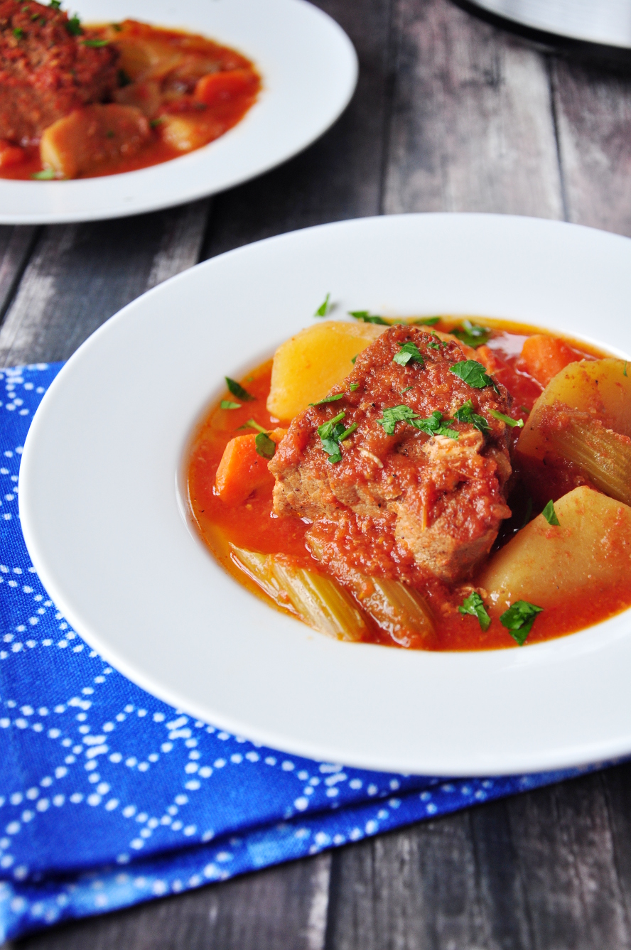 Seared pork slow cooked in a smoky chili tomato sauce with potatoes and carrots. This Slow Cooker Mexican Pork Roast is to die for! Only 20 minutes of hands-on time required.