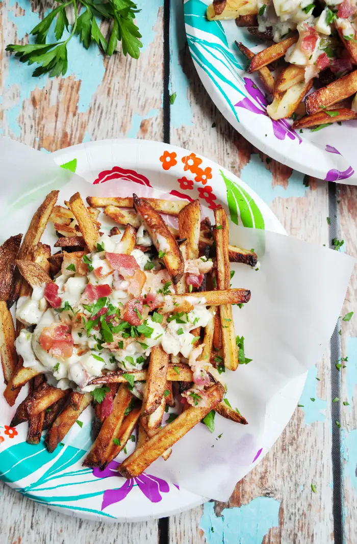 Baked French Fries With Chowder And Bacon