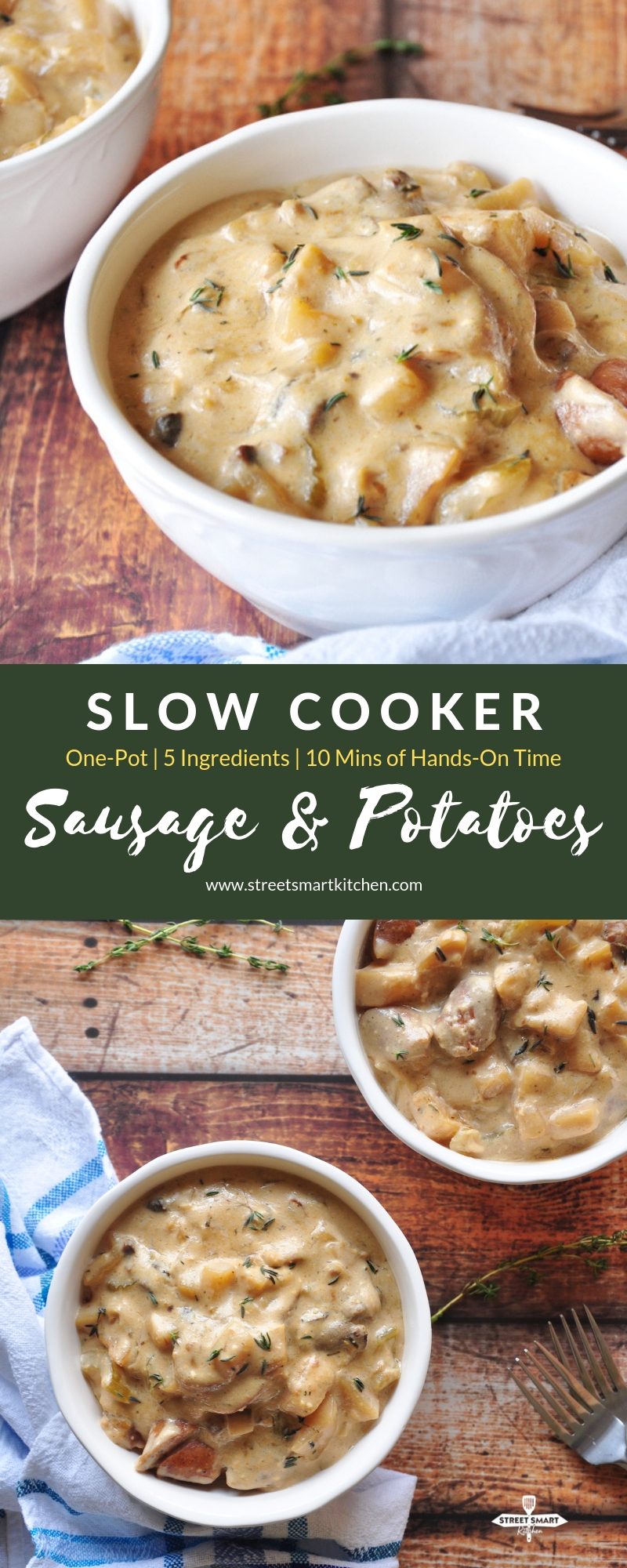 Cheesy Slow Cooker Smoked Sausage Potatoes – Must Love Home