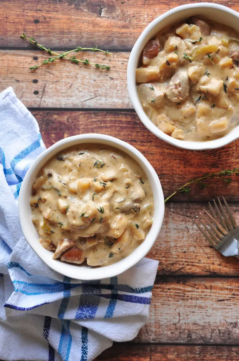 This cheesy, creamy sausage and potatoes recipe is wholeheartedly comforting and protein-rich, and it requires only five ingredients to make. 