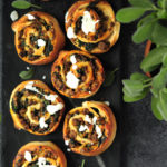 Ground beef, spinach, mushrooms, and cheese rolled up into a pizza dough, these beef sticky buns are delicious and fun the make.