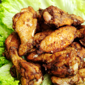 Sous Vide Chicken Wings on A Bed of Lettuce