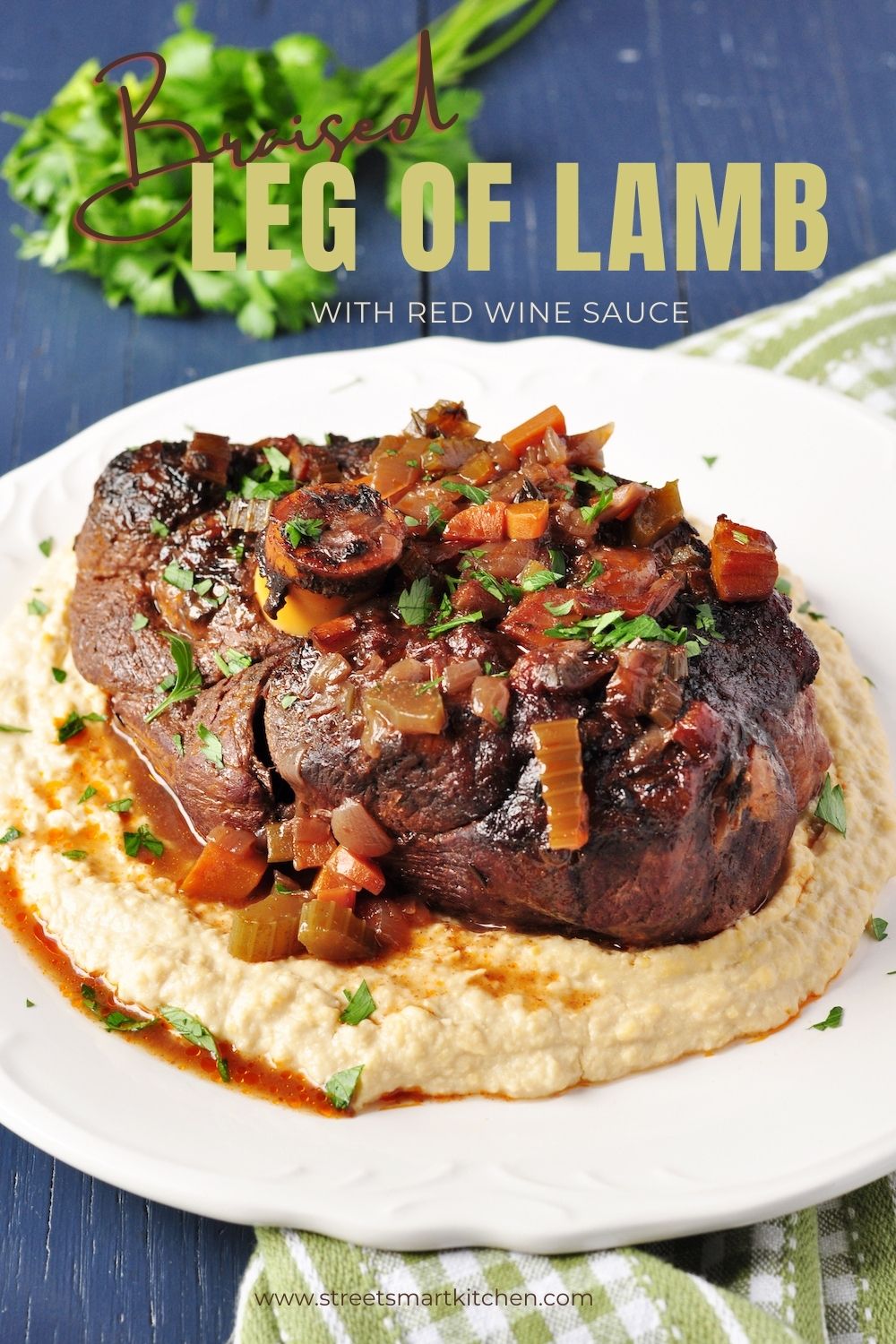 Braised Leg of Lamb with Red Wine Sauce