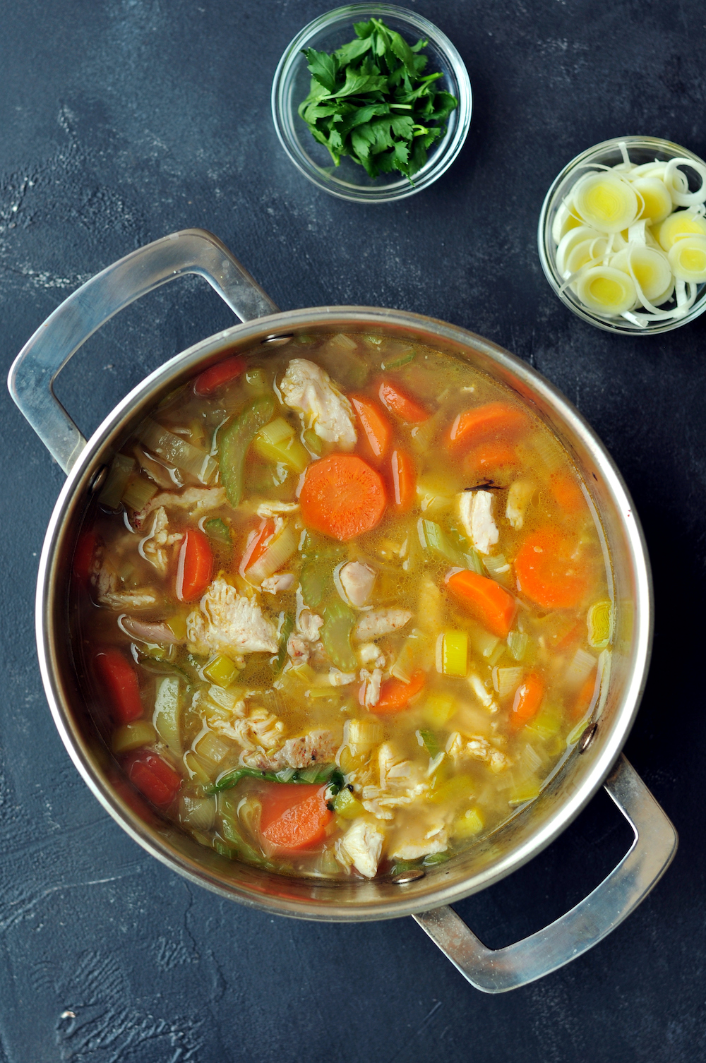 Chicken Leek Soup with Soba Noodles