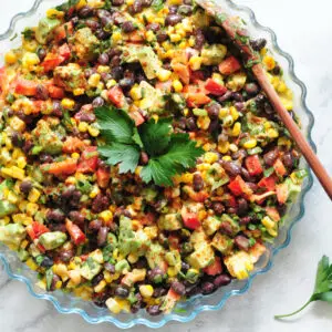 Corn and Black Bean Salad with Garlic Lemon Aioli