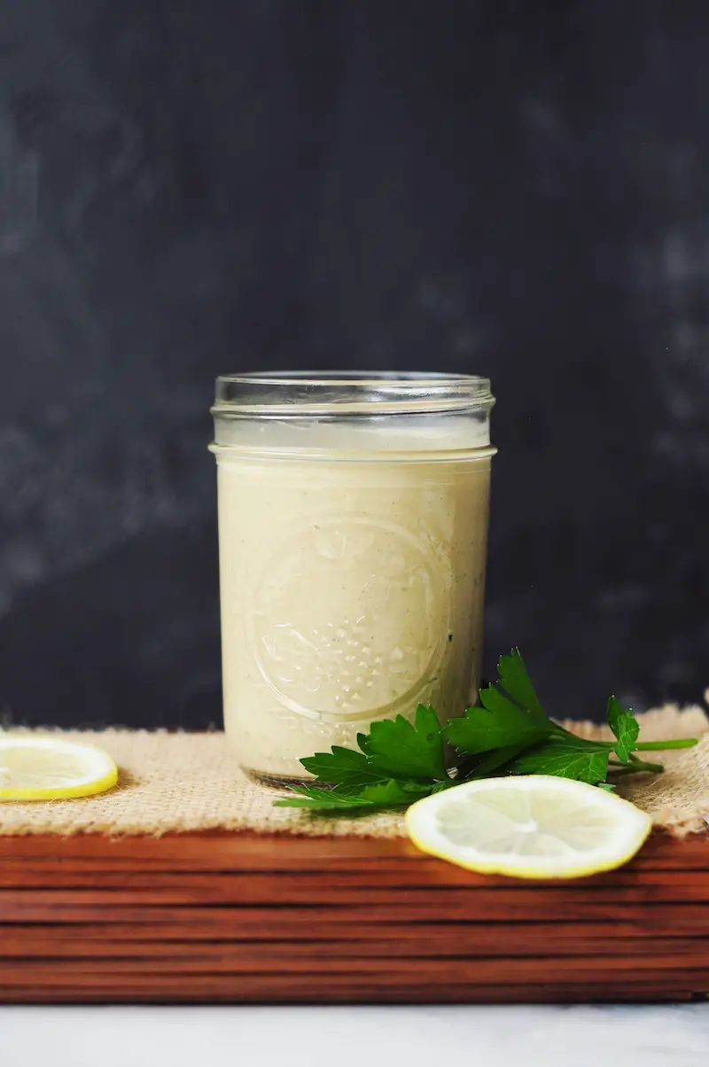 This gluten-free and sugar-free tahini dressing is creamy, savory, nutty, and ready in five minutes. Drizzle it on salads and Buddha bowls, or toss with pasta for a healthy treat.