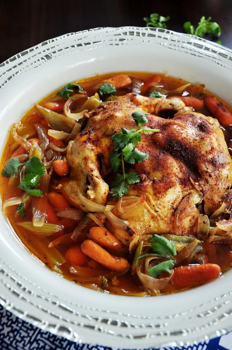 Juicy and tender, this crockpot whole chicken recipe over-delivers on flavor and only requires 10 minutes of hands-on time. Ideal for holidays or casual weeknights.