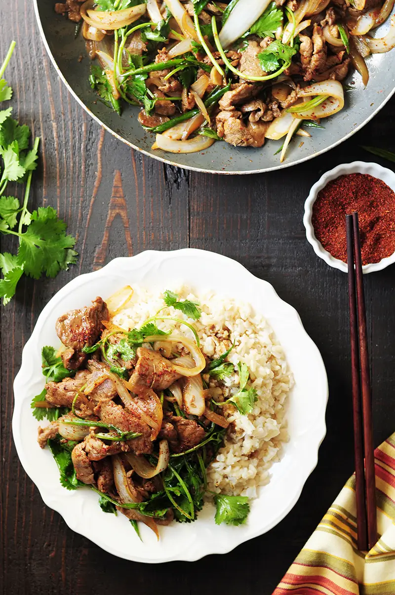 This authentic Chinese cumin lamb recipe takes less than 30 minutes to put together. It might just become your go-to lamb recipe after you try it.