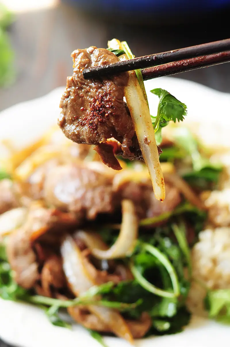 This authentic Chinese cumin lamb recipe takes less than 30 minutes to put together. It might just become your go-to lamb recipe after you try it.