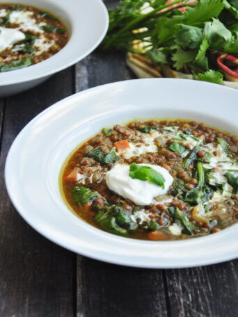 Curried Lentil Spinach Soup