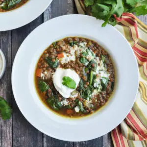 Curried Lentil Spinach Soup