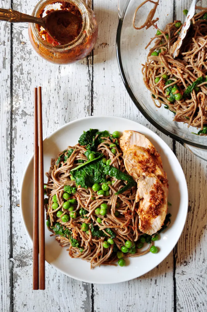 Soba Noodles with Chipotle Pecan Pesto