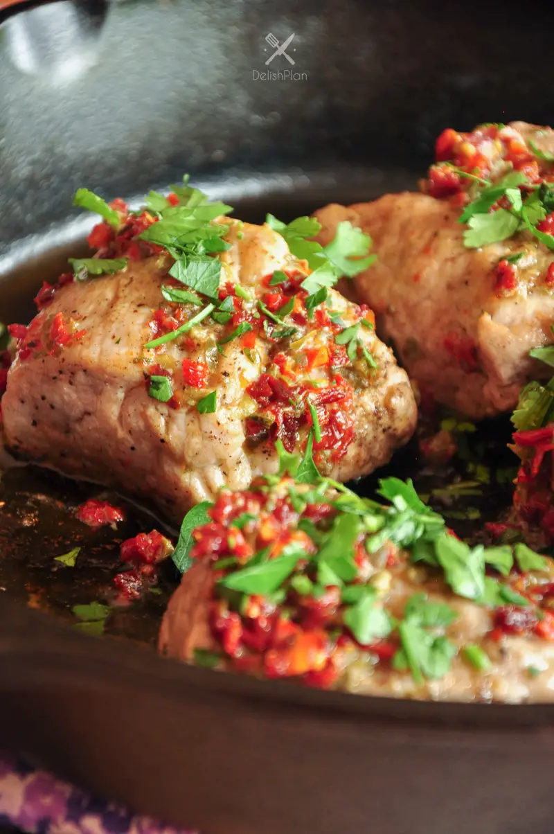 Pork Tenderloin with Sun-Dried Tomatoes & Capers