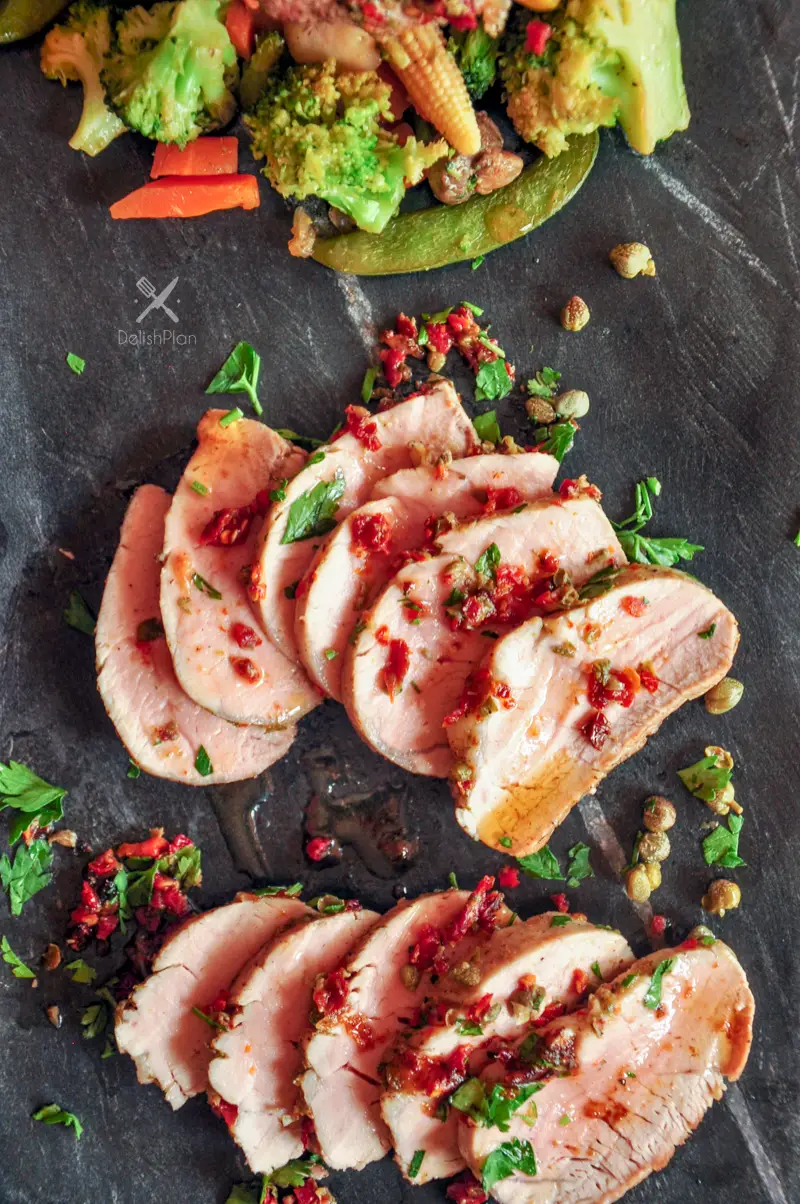 Pork Tenderloin with Sun-Dried Tomatoes & Capers