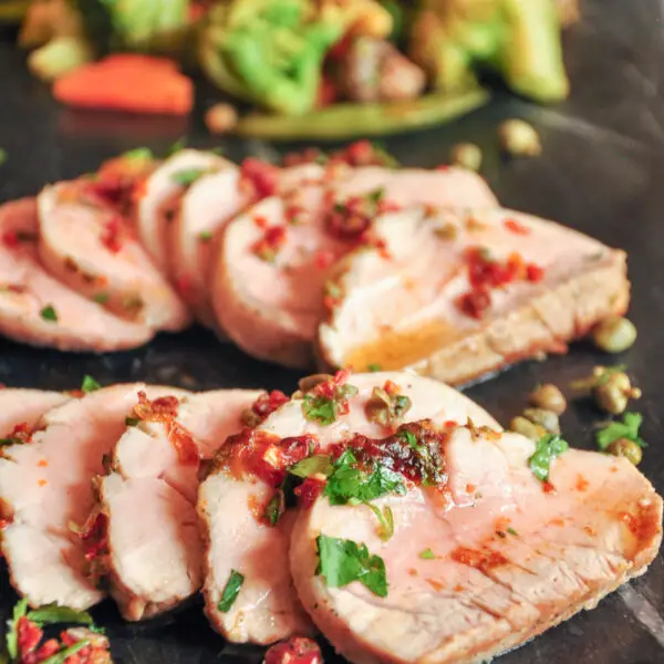 Pork Tenderloin with Sun-Dried Tomatoes & Capers