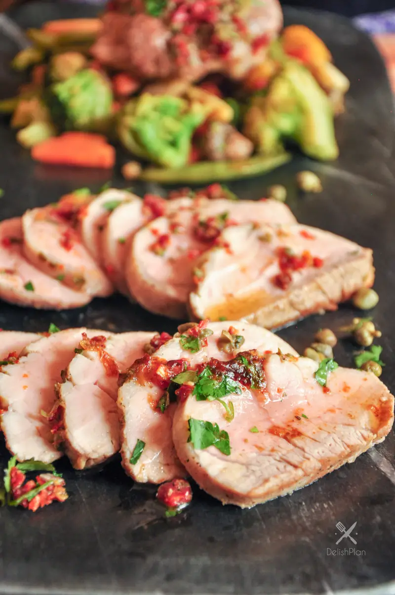 Pork Tenderloin with Sun-Dried Tomatoes & Capers