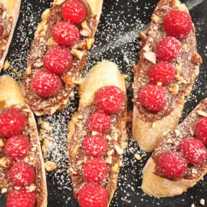 Chocolate-Hazelnut & Raspberry Toast