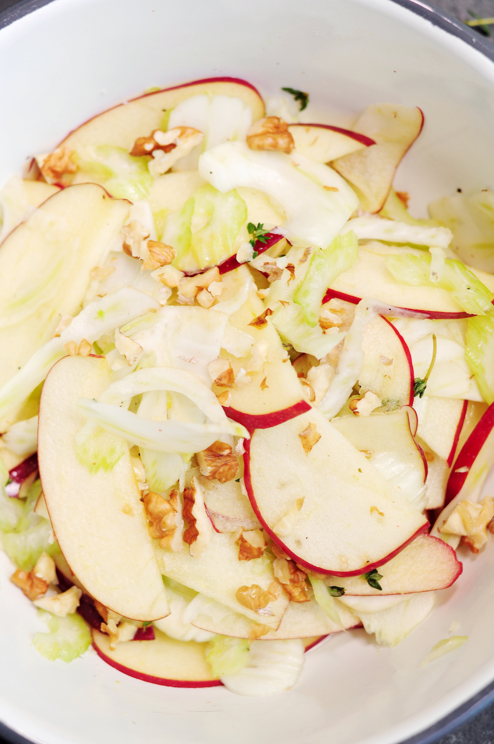 Fennel Apple Salad with Honey Vinaigrette and Walnuts