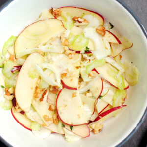 Fennel Apple Salad with Honey Vinaigrette and Walnuts