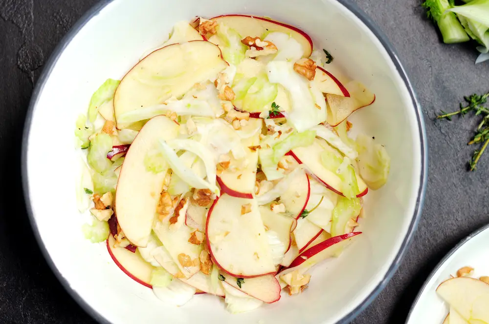 Fennel Apple Salad with Honey Vinaigrette and Walnuts