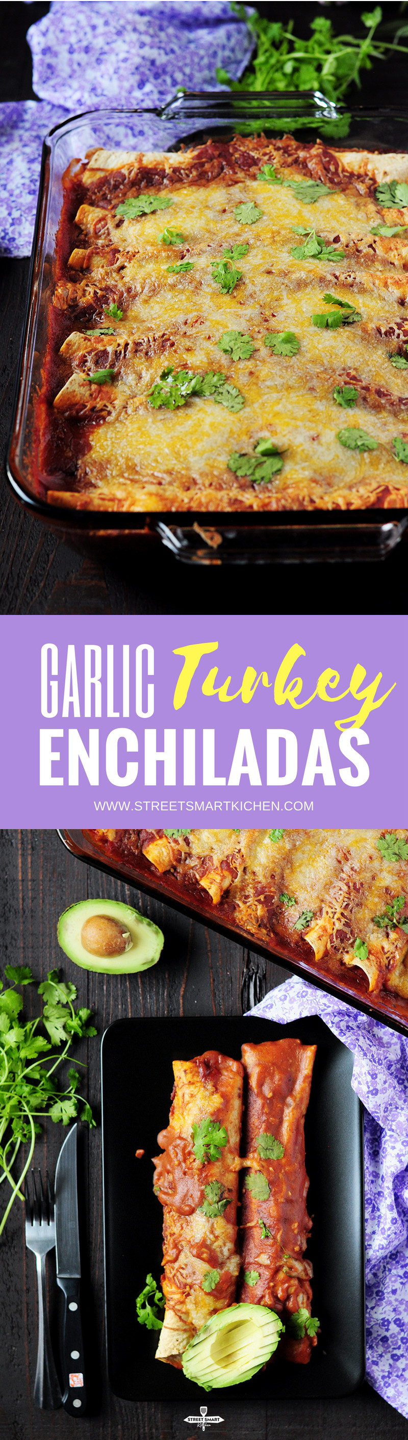 Looking for a street-smart way to use up leftover turkey or an exciting dish to spice up a weeknight? These healthy turkey enchiladas fit the bill just fine.