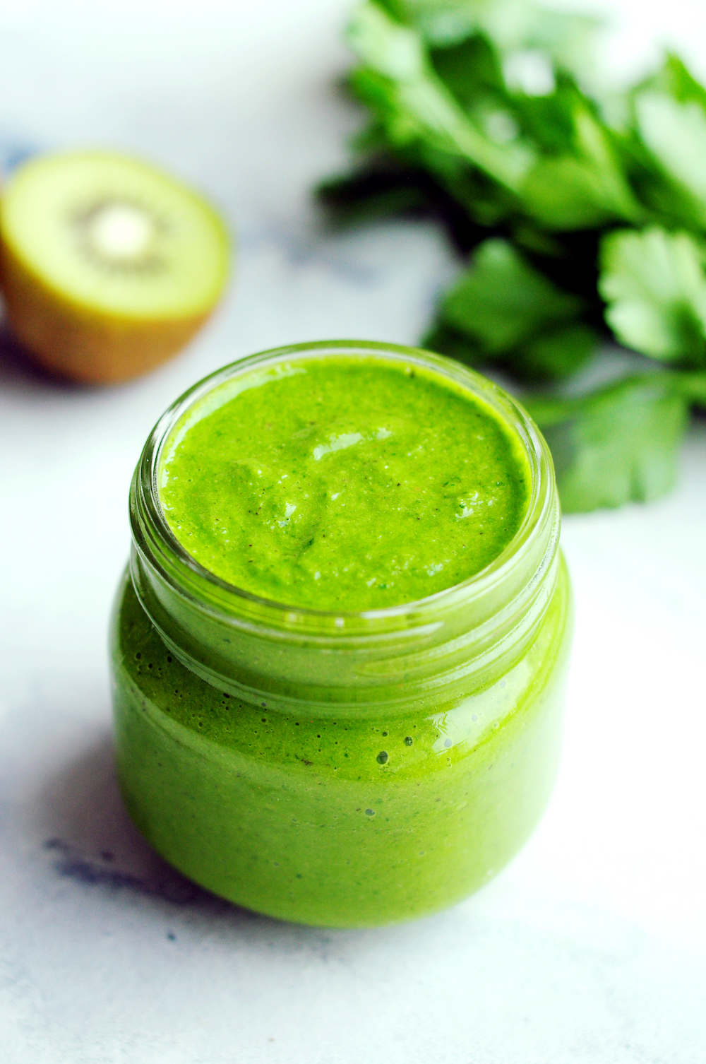 Green goddess miso sauce in a jar