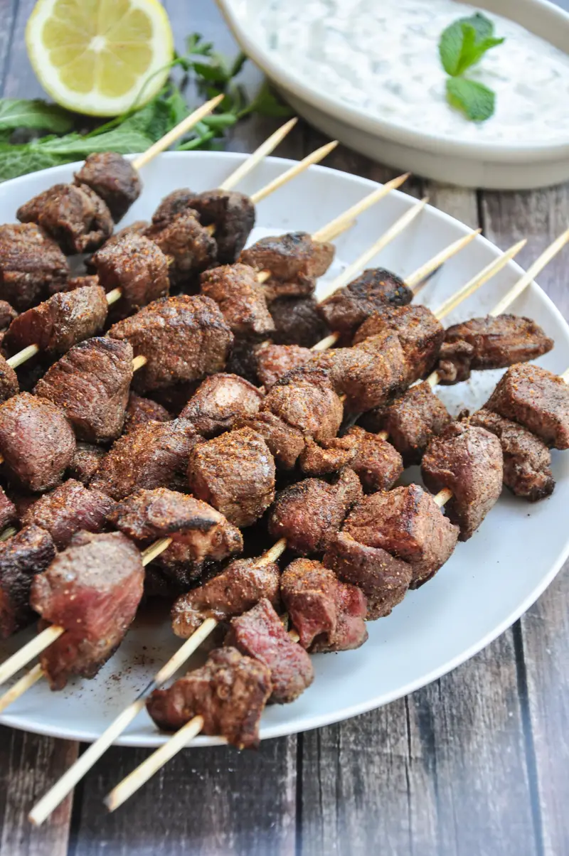 Grilled Lamb Kabobs with Tazatziki Sauc