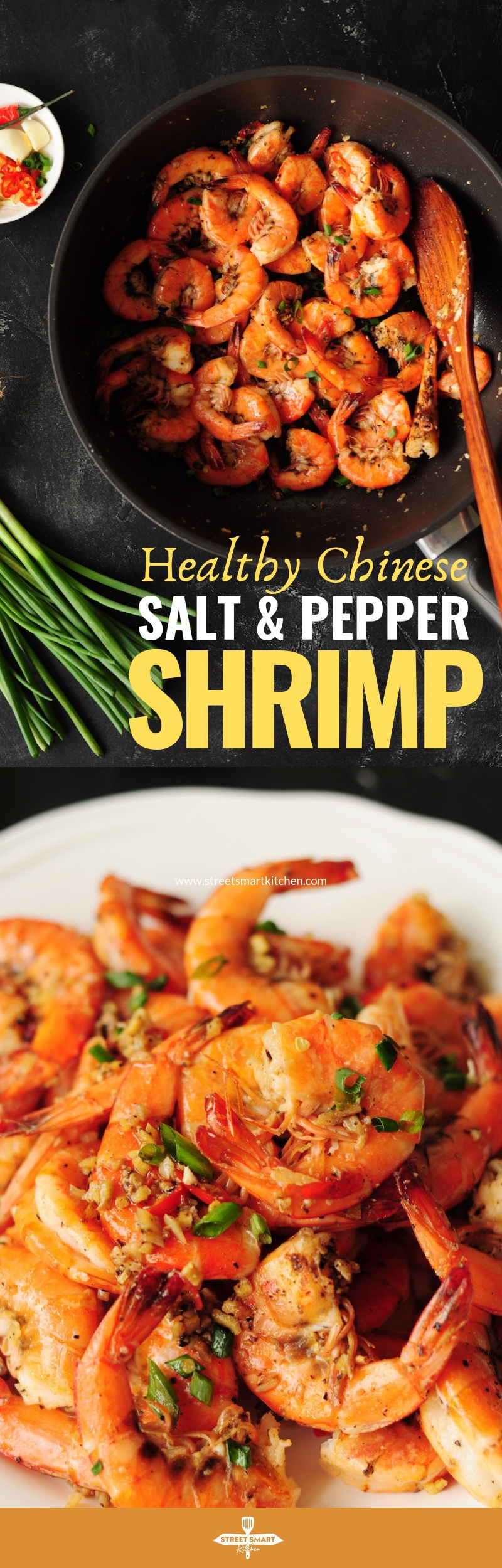 Classic Chinese salt and pepper shrimp with a healthy twist without losing any authentic taste. It's gluten-free and only requires 15 minutes. So quick and yum!