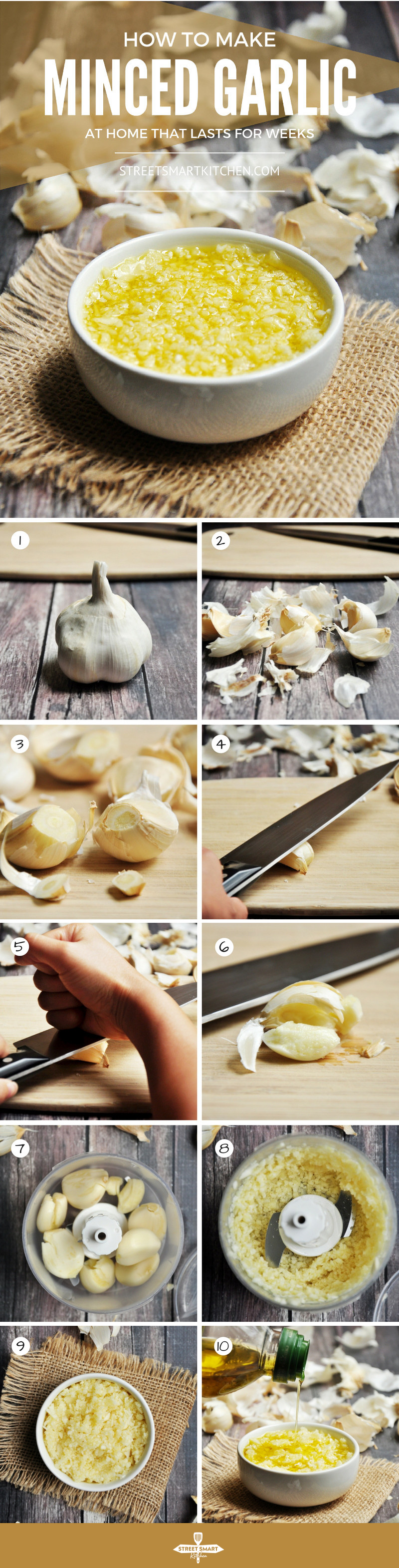 A step-by-step photo and video guide to show you how to make minced garlic at home that can last for weeks. It's a trick often used in restaurants. 