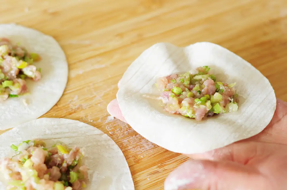 How much filling should you use for one potsticker