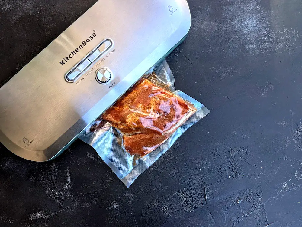 How to Sous Vide Baby Back Ribs Step 2: Bag it up and vacuum seal. 