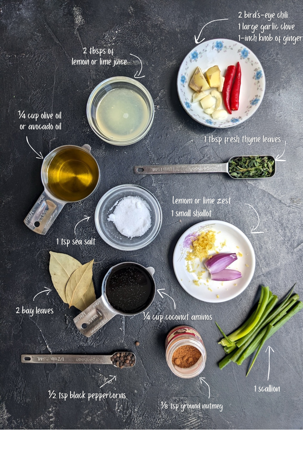 Jerk sauce ingredients for the sous vide whole cauliflower