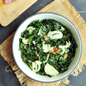Kale Fennel Salad with Yogurt Sauce