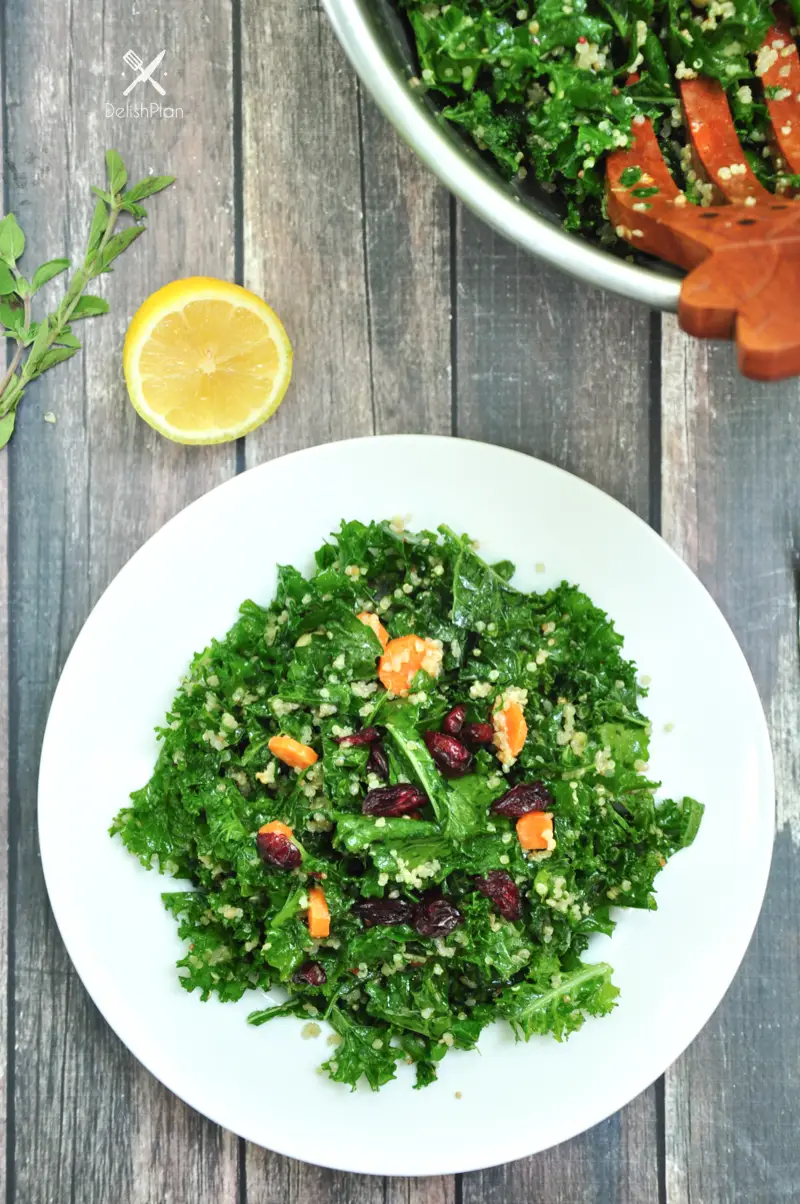 Kale Quinoa Salad with Oregano Lemon Vinaigrette