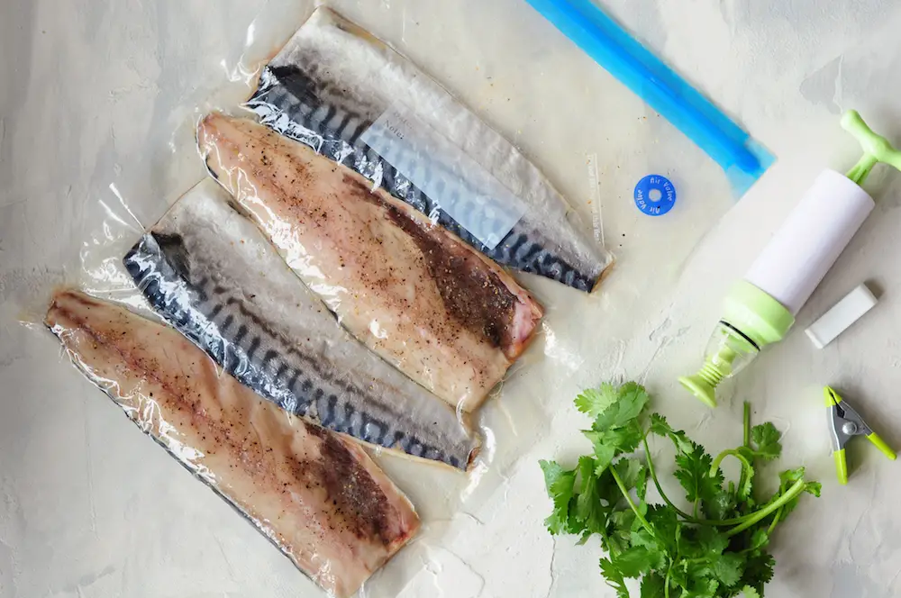 Mackerel Fillets in a Sous Vide Bag