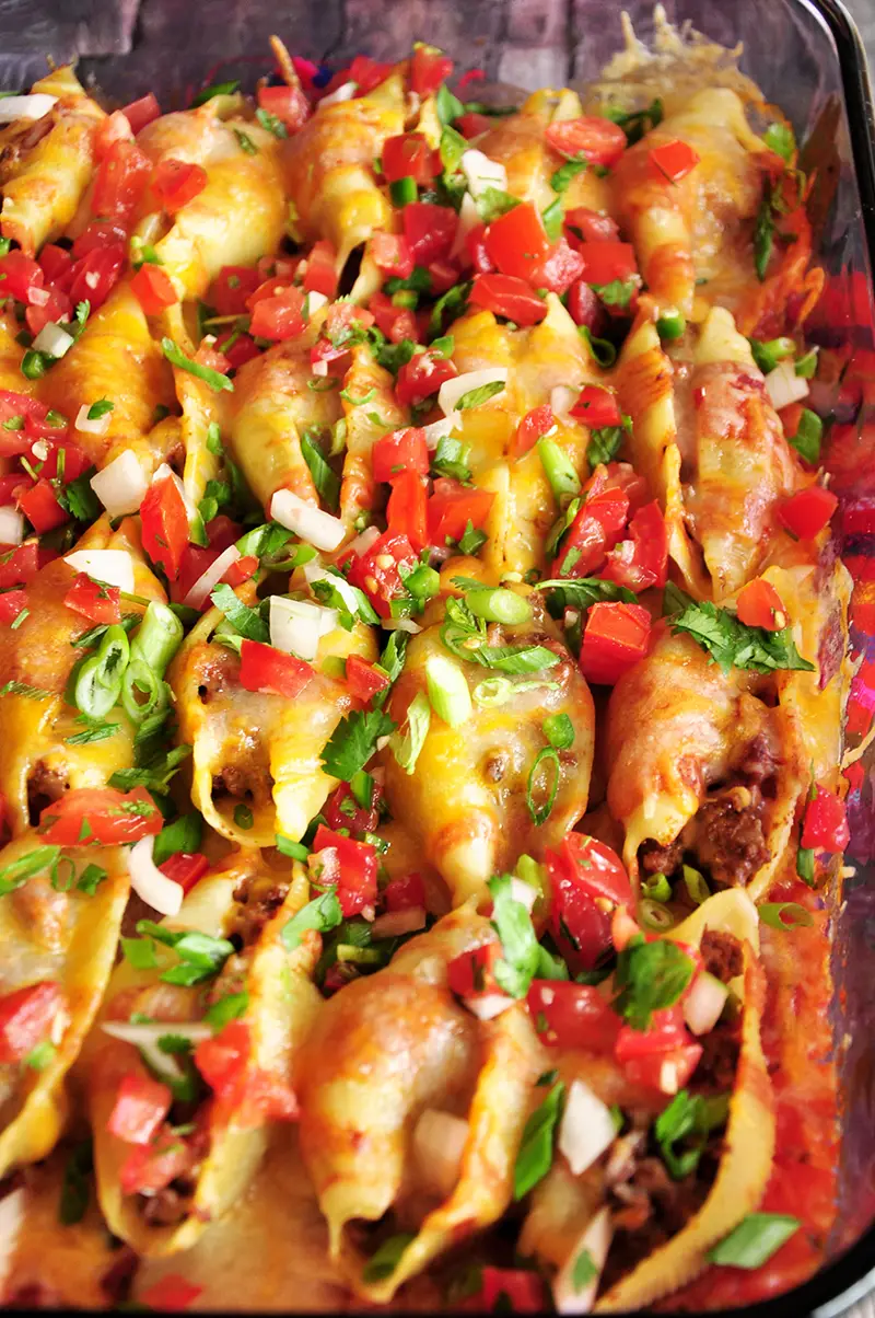 These Mexican stuffed shells are a fun twist on your traditional Mexican meal: full of spice, packed with flavor, and guaranteed to be a crowd pleaser.