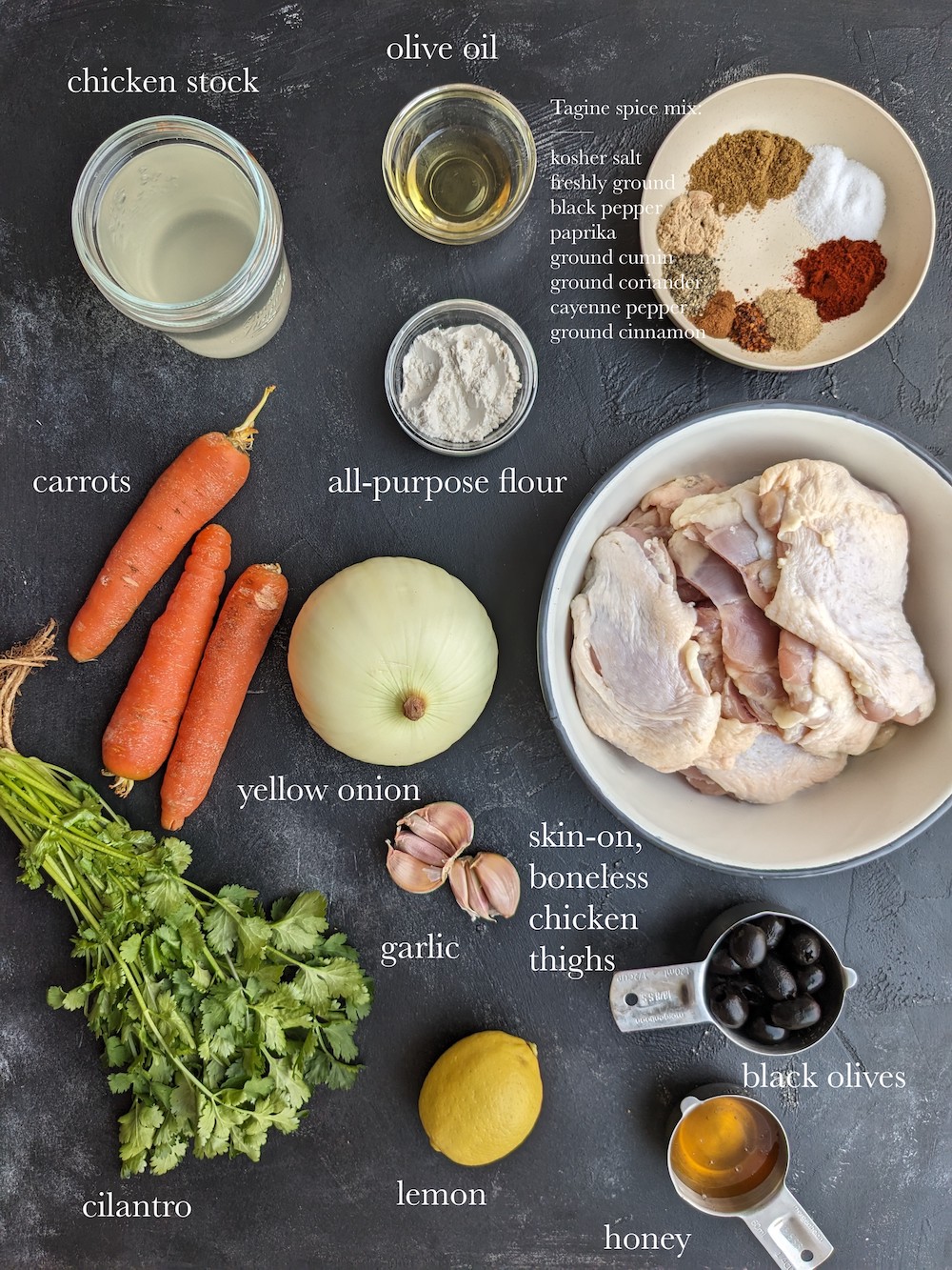 Moroccan-Style Sous Vide Chicken Thighs (Chicken Tagine) Ingredients