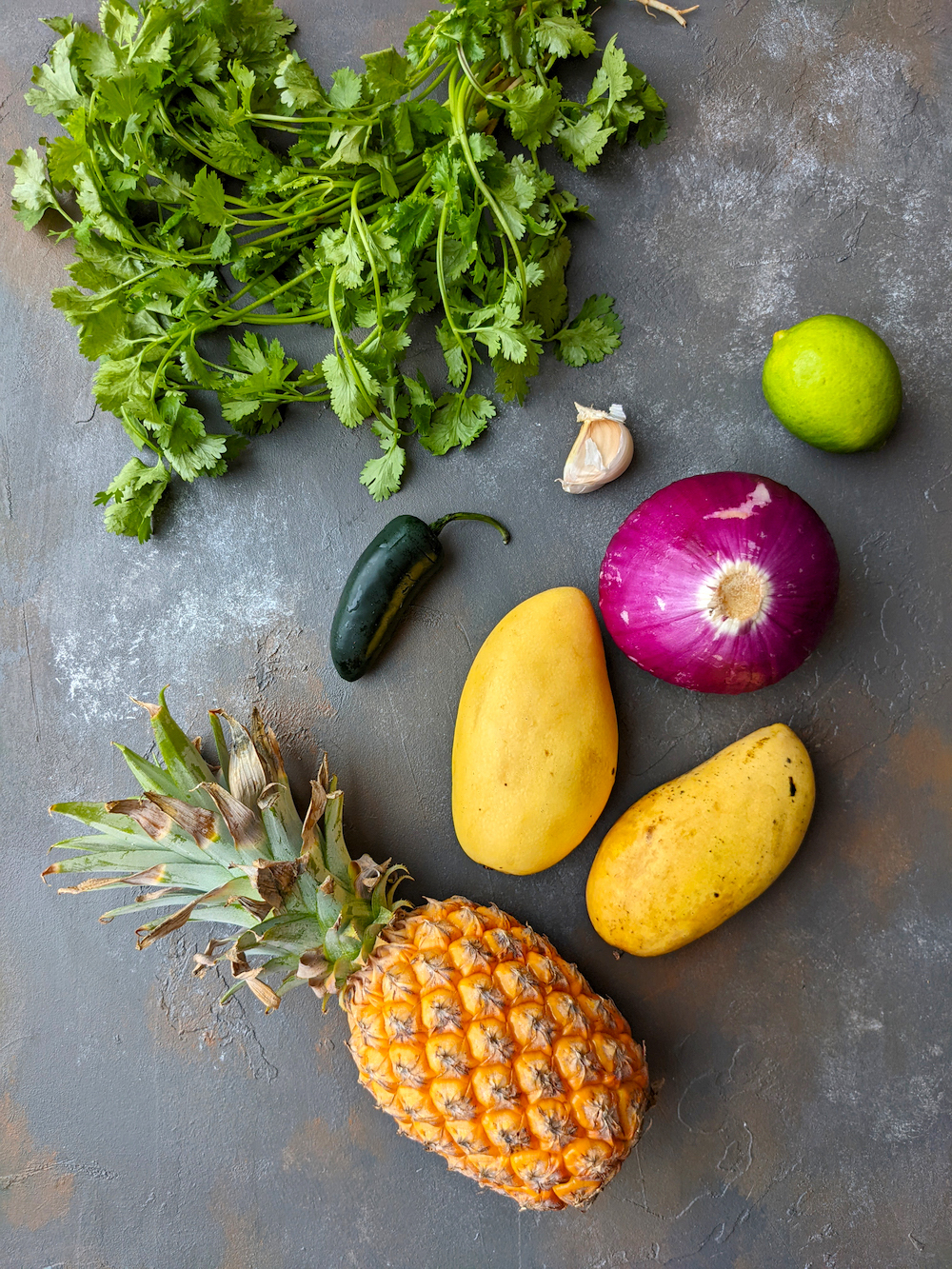 Pineapple Mango Pico de Gallo Ingredients