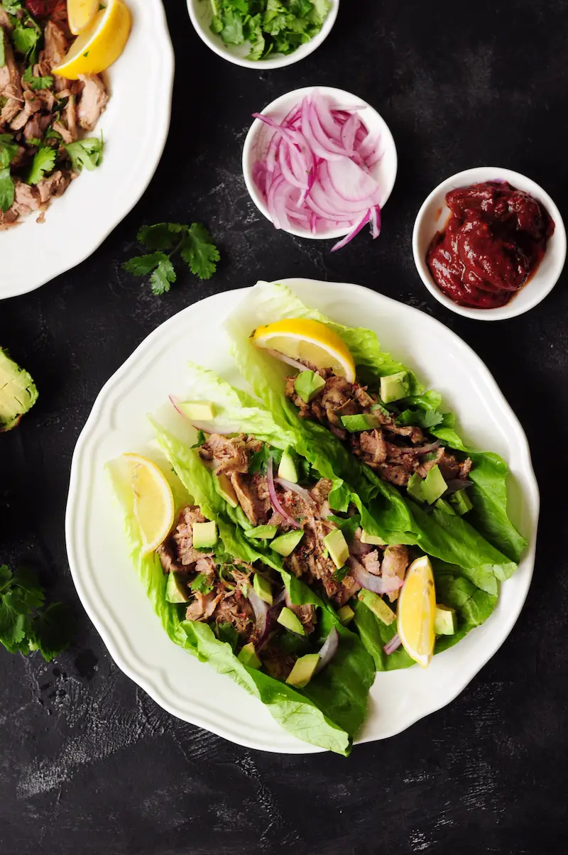 Loaded with Mexican flavor and only 15 minutes of prep, this sous vide pulled pork folded in fresh lettuce leaves is the perfect way to keep weekday low-carb meals exciting.