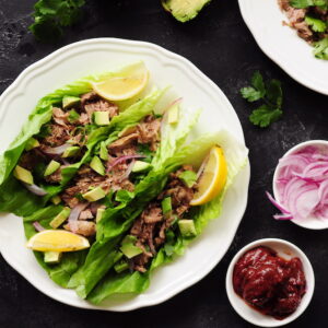 Sous Vide Pulled Pork Mexican Lettuce Wraps