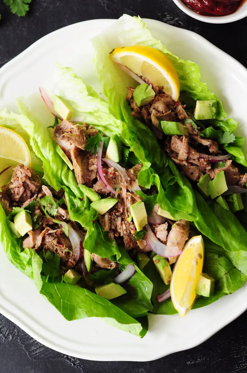 Loaded with Mexican flavor and only 15 minutes of prep, this sous vide pulled pork folded in fresh lettuce leaves is the perfect way to keep weekday low-carb meals exciting.