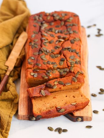 Pumpkin bread that rivals your favorite coffee shop! This healthier, Starbucks-style loaf is moist, spiced, and made effortlessly with a homemade sous vide pumpkin purée.