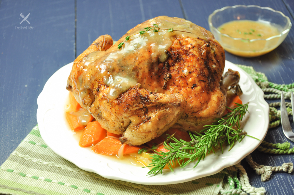 Roasted Lemon Herb Whole Chicken with Carrots and Onion StreetSmart