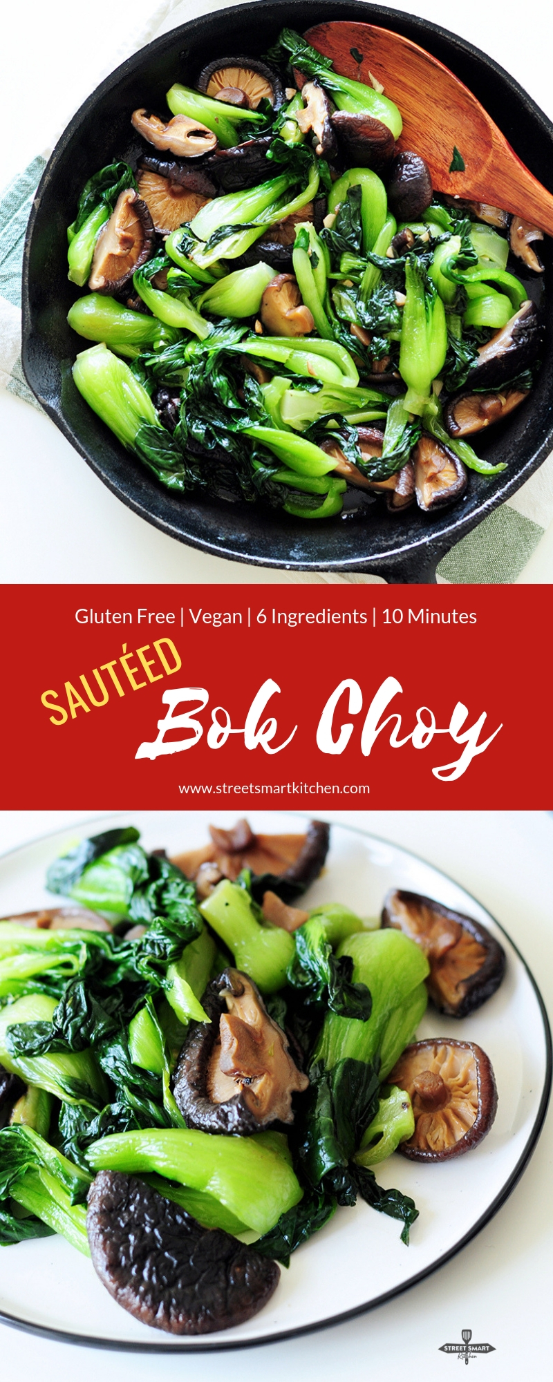 Bored of broccoli? This sautéed bok choy recipe is the perfect healthy side dish, requiring only six ingredients and 10 minutes to make. Vegan and gluten-free.