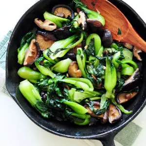 Bored of broccoli? This sautéed bok choy recipe is the perfect healthy side dish, requiring only six ingredients and 10 minutes to make. Vegan and gluten-free.