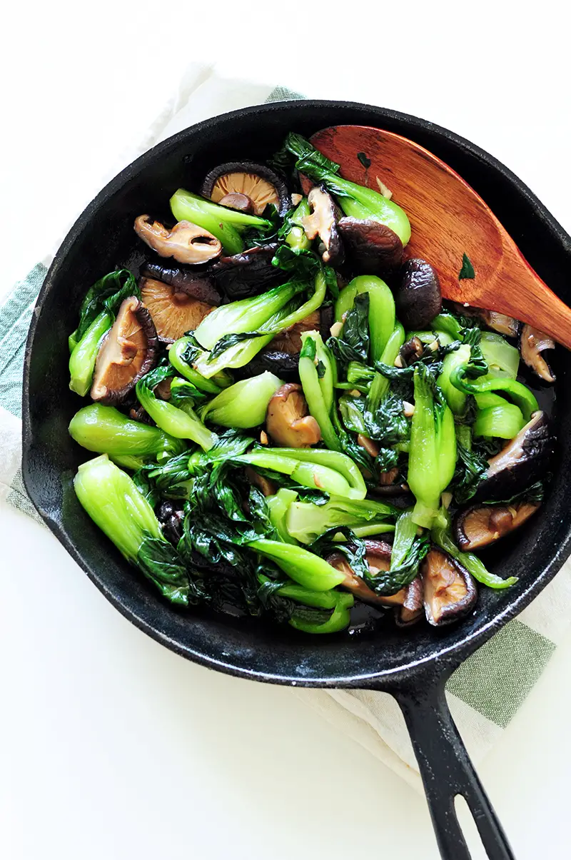 Bored of broccoli? This sautéed bok choy recipe is the perfect healthy side dish, requiring only six ingredients and 10 minutes to make. Vegan and gluten-free.