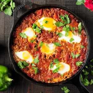 Shakshuka Recipe with Red Enchilada Sauce