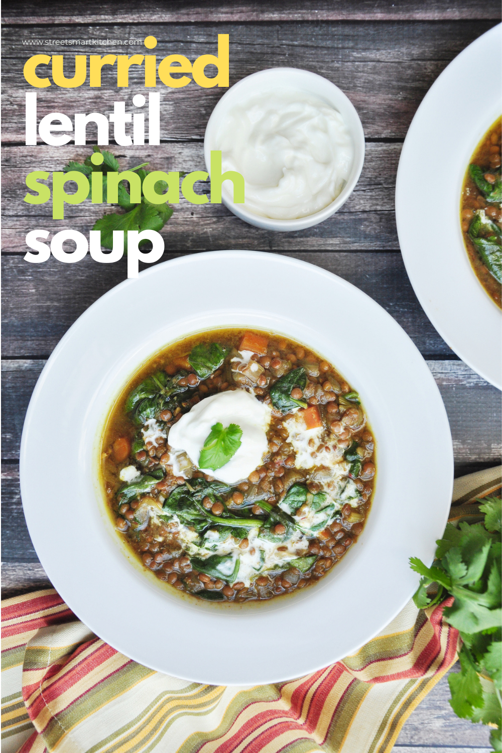 Slow Cooker Curried Lentil Spinach Soup